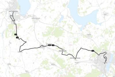 Rute 740 fra Viborg gennem Fjends til Skive stopper blandt andet i Romlund, Sparkær, Gammelstrup, Stoholm, Iglsø, Kjeldbjerg, Tastum og ved Skive Seminarium og Skive College, inden den når Skive Trafikterminal. Illustration: Viborg Kommune