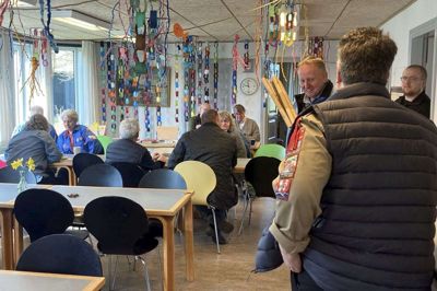 Mange venner af huset kiggede forbi til FDF Stoholms 65-års jubilæum, også De Gule Spejdere fra Sparkær, der dagen forinden havde fejret 40-års jubilæum. Privatfoto