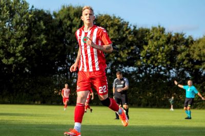 Kasper Møller scorede igen hattrick - denne gang på en halv time - da Sparkær IF besejrede B67 6-0 i serie 3. Foto: Jacob Mackenhauer