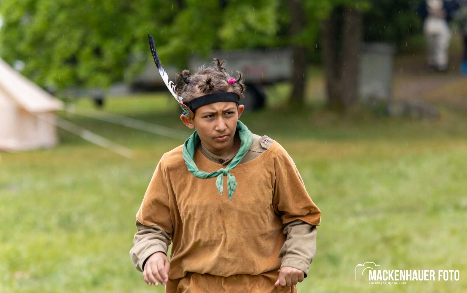 Jens Langkniv Gruppen i Sparkær inviterede resten af De Gule Spejdere i Danmark på indianerlejr ved Birkesø i kristi himmelfartsferien. Foto: Jacob Mackenhauer