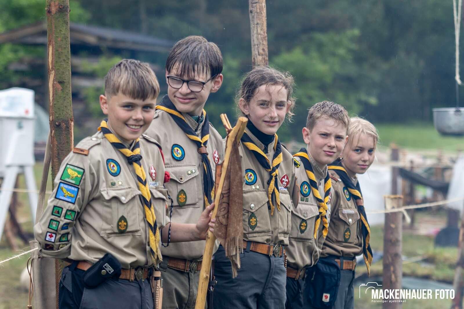 Jens Langkniv Gruppen i Sparkær inviterede resten af De Gule Spejdere i Danmark på indianerlejr ved Birkesø i kristi himmelfartsferien. Foto: Jacob Mackenhauer
