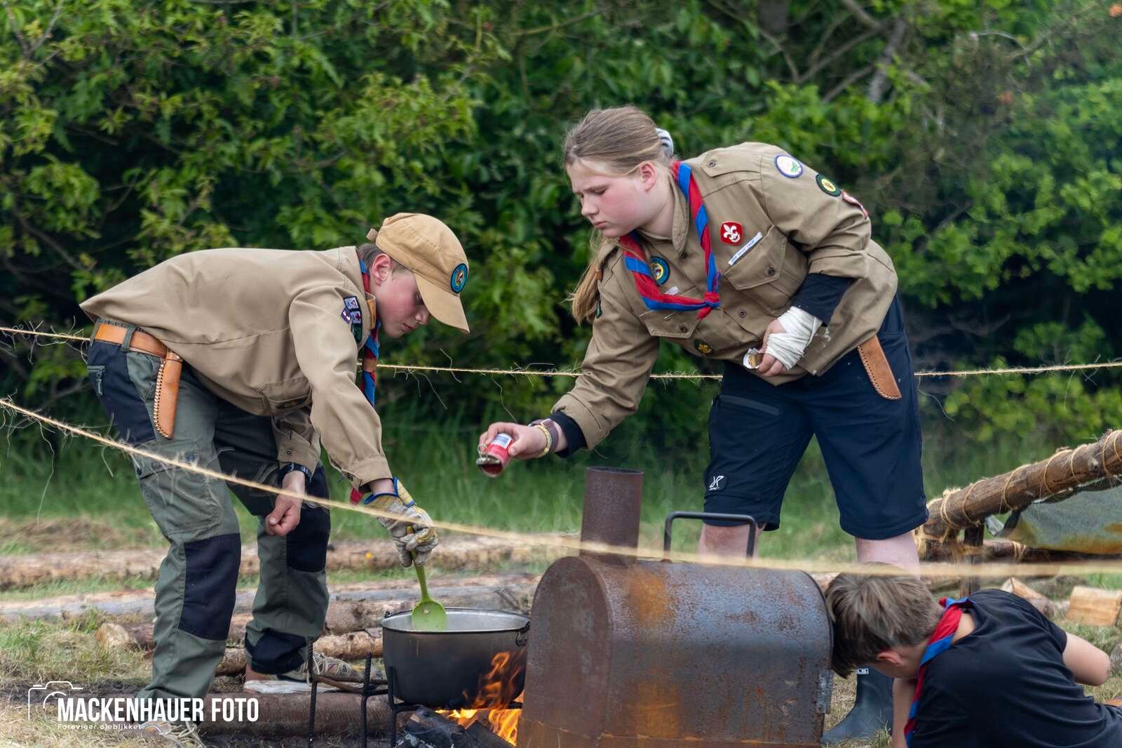 Jens Langkniv Gruppen i Sparkær inviterede resten af De Gule Spejdere i Danmark på indianerlejr ved Birkesø i kristi himmelfartsferien. Foto: Jacob Mackenhauer