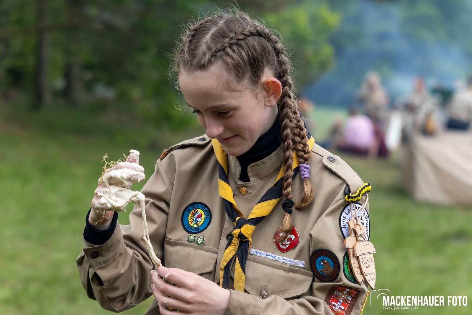Jens Langkniv Gruppen i Sparkær inviterede resten af De Gule Spejdere i Danmark på indianerlejr ved Birkesø i kristi himmelfartsferien. Foto: Jacob Mackenhauer