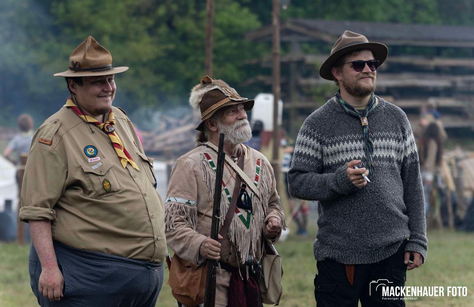 Jens Langkniv Gruppen i Sparkær inviterede resten af De Gule Spejdere i Danmark på indianerlejr ved Birkesø i kristi himmelfartsferien. Foto: Jacob Mackenhauer