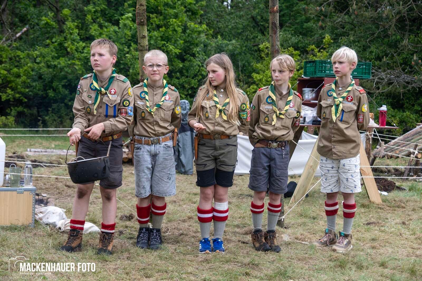 Jens Langkniv Gruppen i Sparkær inviterede resten af De Gule Spejdere i Danmark på indianerlejr ved Birkesø i kristi himmelfartsferien. Foto: Jacob Mackenhauer