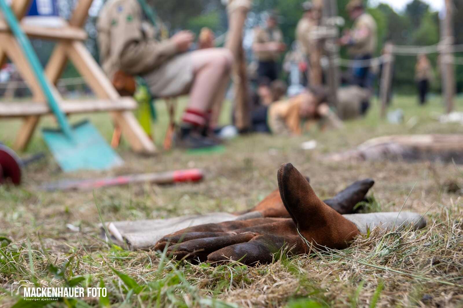 Jens Langkniv Gruppen i Sparkær inviterede resten af De Gule Spejdere i Danmark på indianerlejr ved Birkesø i kristi himmelfartsferien. Foto: Jacob Mackenhauer