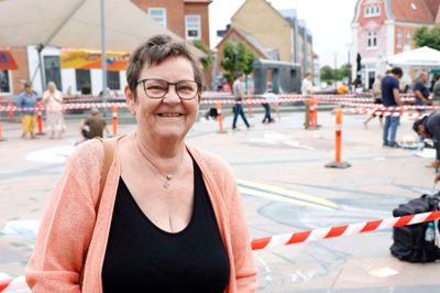 Kirsten Nilsson og hendes mand fra Nordfyn havde booket et hotelværelse i Brande i to nætter, så de kunne opleve hele Street Art-festivalen.