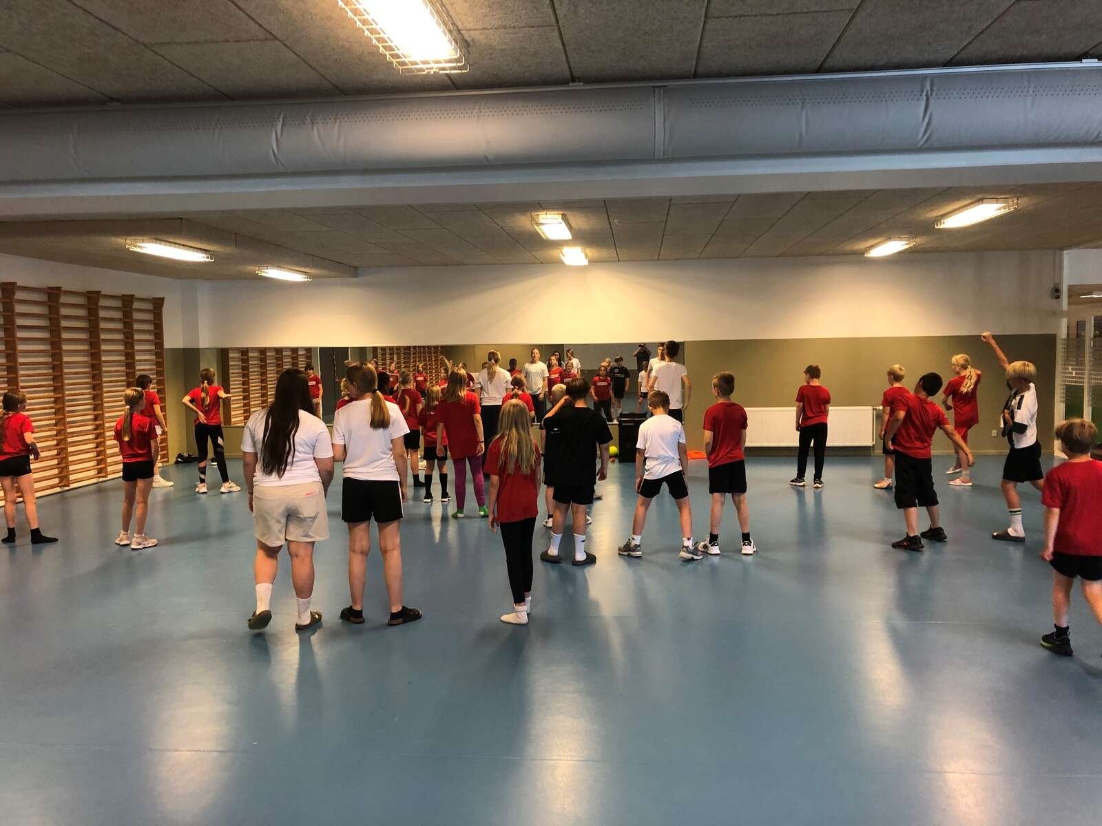Sportscampens arrangører gør meget for at præsentere idrætsgrene, som ikke er blandt de allerstørste. Her er det et dansehold, som er klar til start.