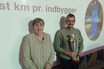 Grete Rask og Martin Bonde fra borgerforeningen i Vind kunne for tredje gang tage mod pokalen som vinder af Lokaldysten.