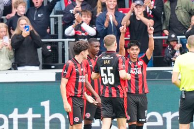 Dario Osorio jubler efter sin smukke scoring til 3-1 mod Silkeborg.