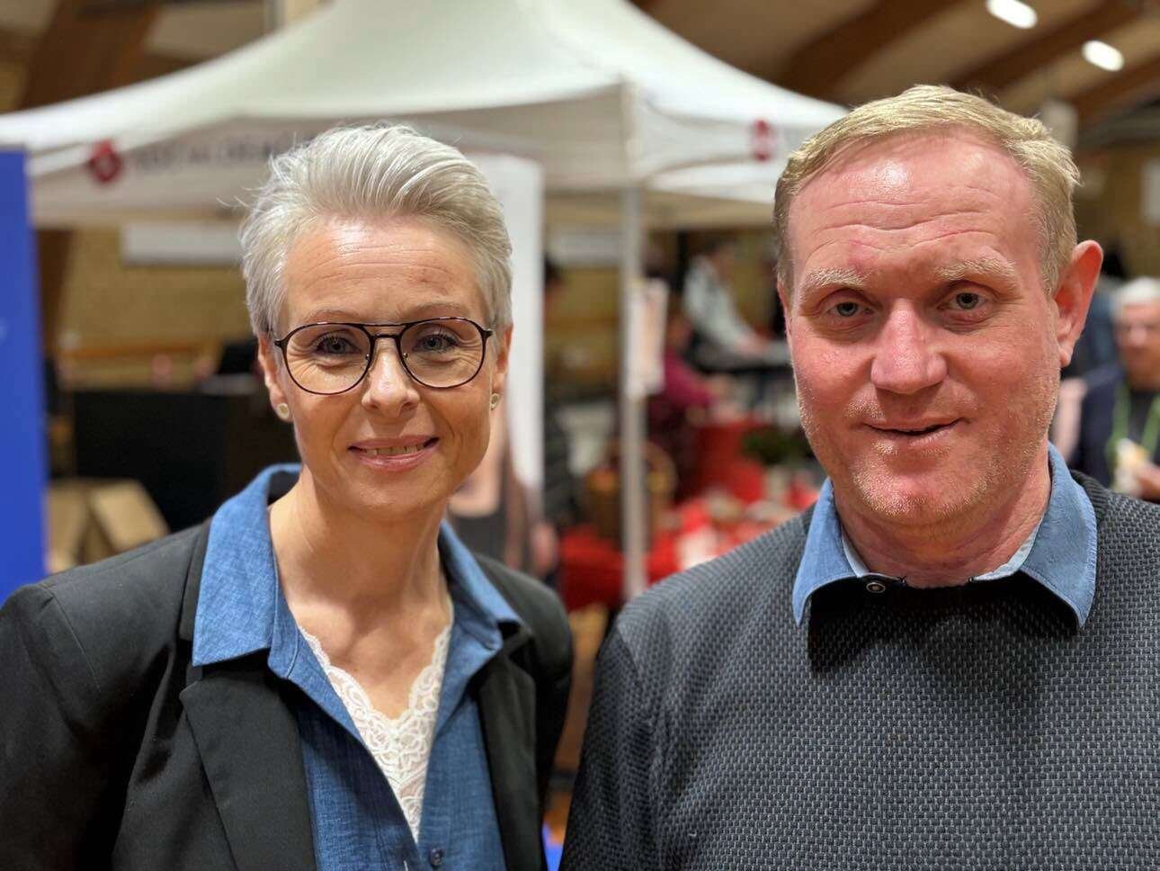 Pia Viller Arendt fra Venstre og Anders Bertel fra Socialdemokratiet var med på messen.