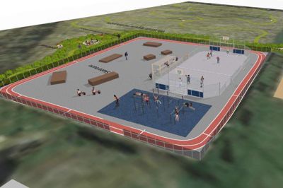 »Hjørnet« i Arnborg er et af de landsby-projekter, som har fået penge fra Herning Kommunes forskønnelsespulje. Visualisering: PR-foto