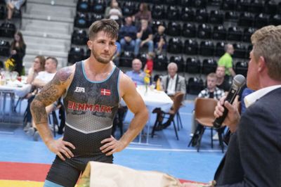 Store følelser rullede igennem kroppen på Fredrik Bjerrehuus, da han 4. september blev nordisk mester i Sportscenter Herning og indstillede sin internationale brydekarriere. Foto: Tom Laursen