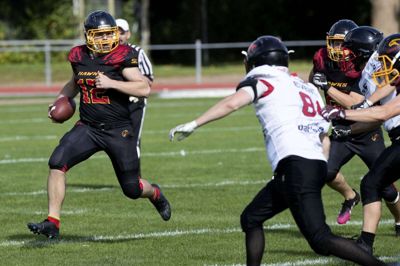 Sæsonen er slut for Herning Hawks i Danmarksserien. De midtjyske "høge" røg lørdag eftermiddag ud af slutspillet med et nederlag i semifinalerne mod Næstved Vikings/Rønne Bears. Foto: Jørn Deleuran