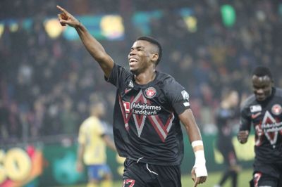 Raphael Onyedika scorede det vigtige mål for FCM. Foto: Henrik Ole Jensen