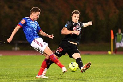 Anfører Erik Sviatchenko (t.h.) og resten af FCM-mandskabet sluttede træningslejren i Portugal af med en sejr over norske Vålerenga. Foto: FCM