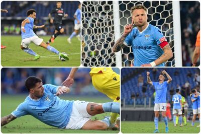 Felipe Anderson har vundet OL-guld med Brasilien og har lynende hurtige fødder (øverst til venstre). Ciro Immobile i (øverst til højre) er fire gange blevet topscorer i Serie A. Alessio Romagnoli (nederst til venstre) er tidligere anfører for AC Milan og har 12 A-landskampe for Italien. Sergej Milinkovic-Savic (nederst til højre) er blevet kåret til årets spiller i Lazio i de seneste to sæsoner. Foto: Ritzau Scanpix