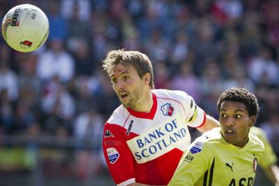 Fem gange mødte Michael Silberbauer (t.v.) Feyenoord i sine tre sæsoner hos FC Utrecht. To gange blev det uafgjort, men han har stadig sin første sejr til gode mod storklubben fra Rotterdam. Silberbauer følger stadig hollandsk fodbold tæt. Foto: Ritzau Scanpix
