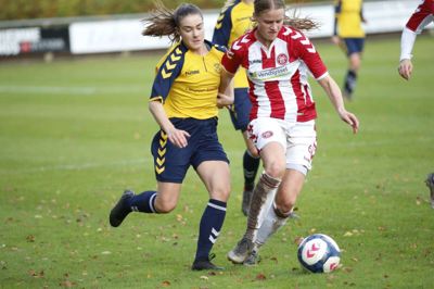 Andrea Hauge og resten af Vildbjerg-holdet spillede lørdag 1-1 mod AaB. Foto: Henrik Ole Jensen (Arkiv)