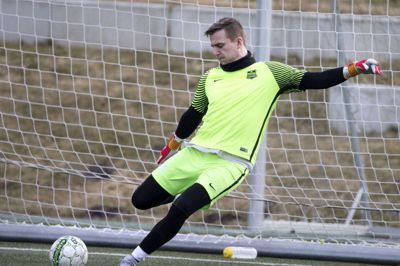 Målmand Sebastian Andreasen og Herning Fremad er stadig tre point foran Horsens i oprykningsræset trods nederlaget mod Kolding. Foto: Tom Laursen
