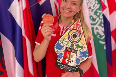 Rikke Mæng Ibsen fra Sunds vandt bronze ved årets første World Cup. Foto: Dansk Skytte Union