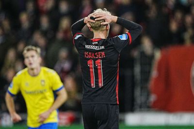 Gustav Isaksen og FCM skuffede mod Brøndby. Foto: Bo Amstrup/Ritzau Scanpix