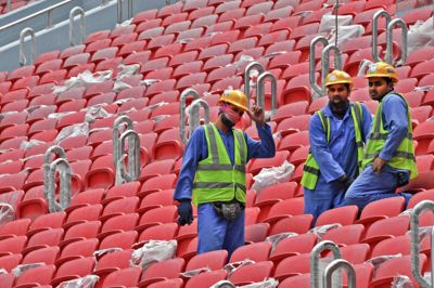 Migrantarbejdere fra især Afrika og Asien var med til at bygge stadionerne til VM i Qatar. (Arkivfoto).