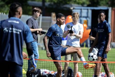 Marrony (i.m.) slog til for FCM i Aarhus. Foto: Chresten Bergh