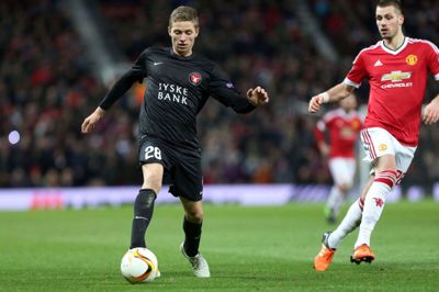 Andre Rømer i FCM-trøjen mod selveste Manchester United i 2016. Foto: Flemming Hansen