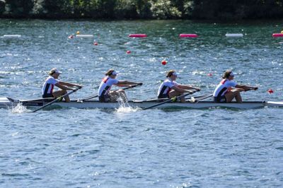Astrid Steensberg, Julie Poulsen, Marie Johannesen og Frida Sanggaard havde ikke nok fart i båden til at nå finalen ved VM i Serbien.