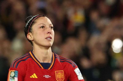 Jennifer Hermoso kom i vælten efter VM-triumfen, da den daværende præsident Luis Rubiales i fodboldforbundet kyssede hende på munden. (Arkivfoto).