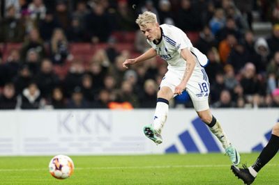 Orri Oskarsson var blandt FCK's målscorere lørdag i Parken mod Hvidovre.