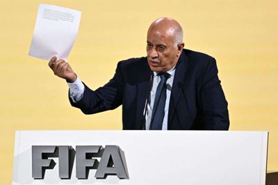 Præsidenten i Palæstinas fodboldforbund, Jibril Rajoub, fremsatte sit forslag om udelukkelse af Israel fra talerstolen i Bangkok.