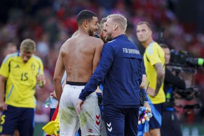Mathias "Zanka" Jørgensen spillede anden halvleg af onsdagens testkamp mod Sverige i Parken.