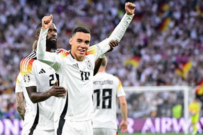 Den unge Bayern München-profil Jamal Musiala var blandt de tyske målscorere i sejren over Skotland.