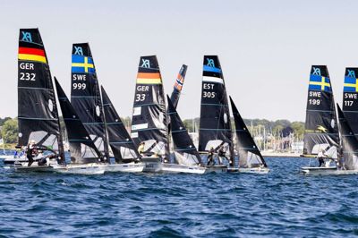 Søndag tages der hul på sejlsportskonkurrencerne i 49er og 49er FX ved OL. Danmark er med i begge klasser. (Arkivfoto).