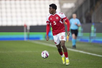 Venstrebacken Patrick Dorgu har tidligere optrådt på det danske U21-landshold, men nu kan Lecce-spilleren få debut på A-landsholdet. Foto: Frank Cilius/Ritzau Scanpix