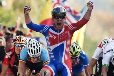 Danmark var senest vært for VM i 2011. Dengang vandt briten Mark Cavendish herrernes linjeløb, der havde målstreg på Geels Bakke i Nordsjælland. (Arkivfoto).