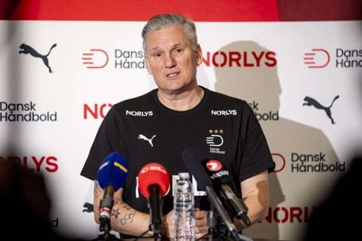 Landstræner Nikolaj Jacobsen havde den optimistiske guldattitude på under onsdagens presseseance i Herning.