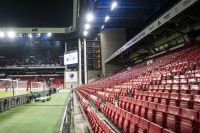 Tom B-tribune før 3F Superliga-kampen mellem FC København og Silkeborg IF i Parken i København mandag den 4. november 2024. (Foto: Mads Claus Rasmussen/Ritzau Scanpix)