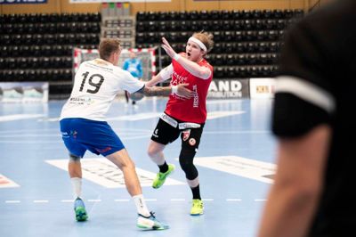 Rasmus Graffe blæser af sted til en scoring mod Faaborg i efterårets hjemmekamp. Her til aften skruede topscoreren yderligere op for målmaskinen i udekampen mod samme modstander og scorede 13 mål i Faaborg.