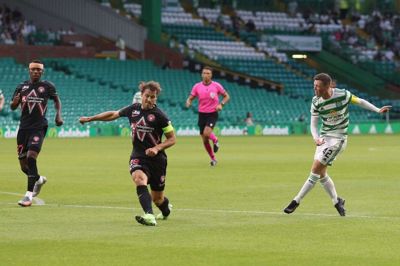 Erik Sviatchenko var FCM's bedste mand i Glasgow. Foto: Ritzau Scanpix