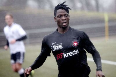 Babajide David Akintola, der har spillet tre kampe og sammenlagt 48 spilleminutter for FCM’s førstehold, fortsætter ifølge Folkebladets oplysninger karrieren i tyrkiske Antalyaspor efter seks og et halvt år i FC Midtjylland. Foto: Henrik Ole Jensen