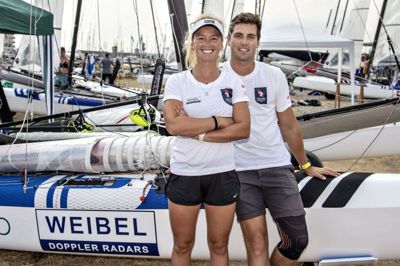 Lin Ea Cenholt og Christian Peter Lübeck blev nummer fire ved VM i Aarhus i 2018, hvor dette billede er taget. (Arkivfoto)