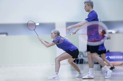 Malene Kæseler og Oliver Geisler vandt deres mixeddouble-kamp i søndagens solide hjemmesejr over Hillerød. Foto: Henrik Ole Jensen