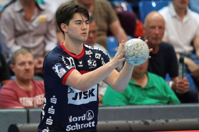 Oscar von Oettingen i aktion for Flensburg-Handewitt. Foto: Ritzau Scanpix