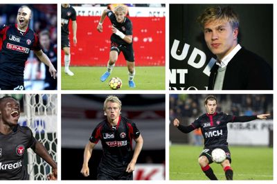 Akademiet i Ikast har udklækket nogle fantastiske spillere gennem årene. Her er seks af dem: Winston Reid, Gustav Isaksen, Rasmus Nissen Kristensen, Pione Sisto, Simon Kjær og Erik Sviatchenko. Foto: Tom Laursen, Tony Brøchner, Jørn Deleuran og Flemming Hansen