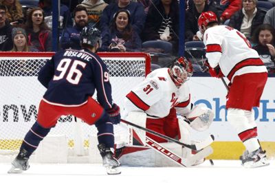 Frederik Andersen var tilbage i målet for Carolina Hurricanes natten til fredag dansk tid. Foto: Ritzau Scanpix
