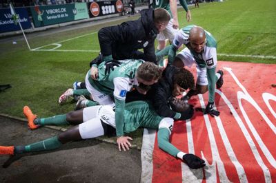 Alassana Jatta scorede et af sine i alt 25 mål for Viborg, da holdet i november slog FC København 2-1. (Arkivfoto).