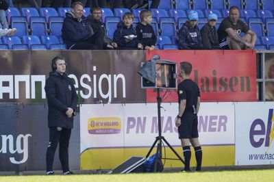Videosystemet VAR blev indført i Superligaen i 2020/21-sæsonen. Man er i øjeblikket i gang med femte sæson. (Arkivfoto).